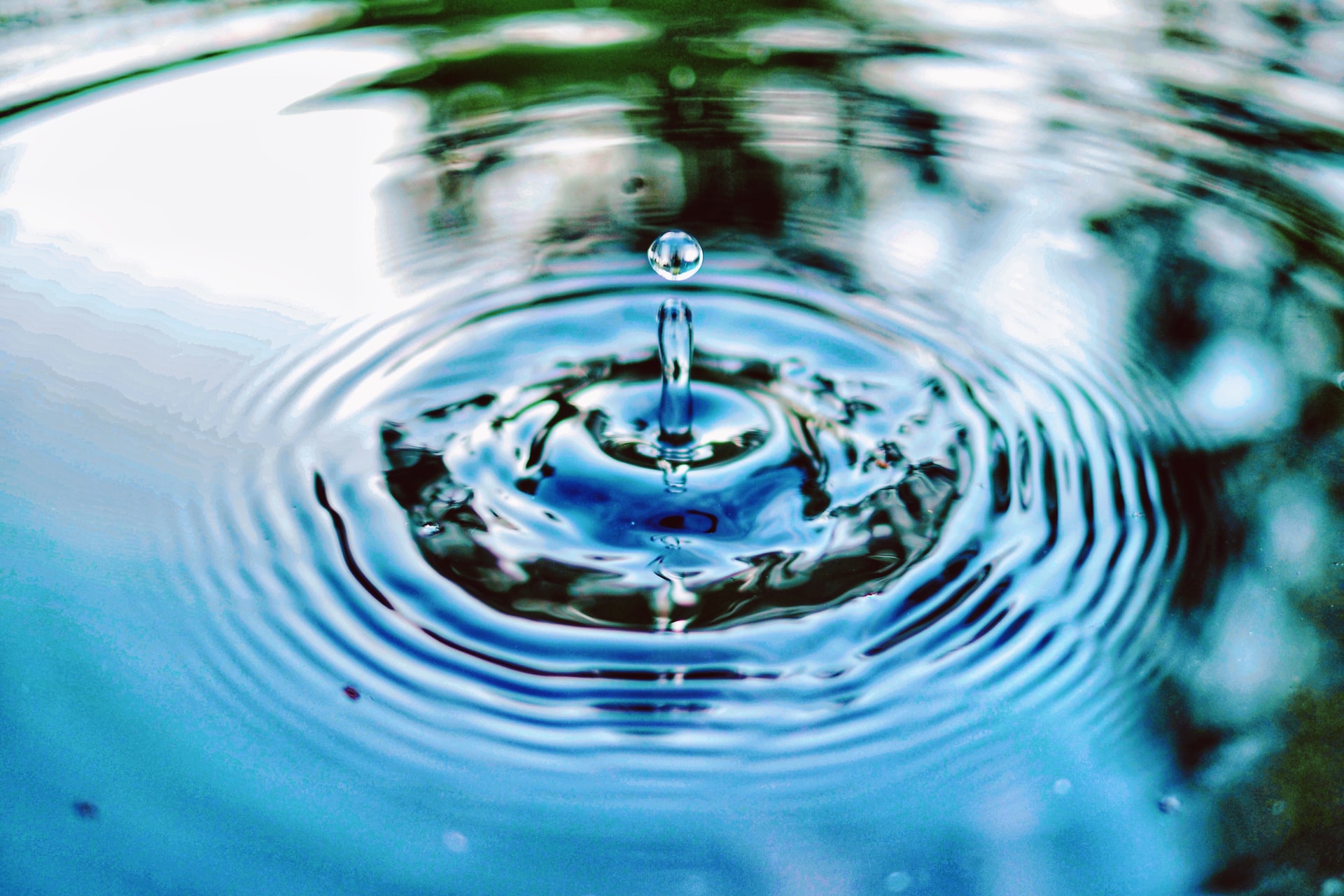 water drop and ripples