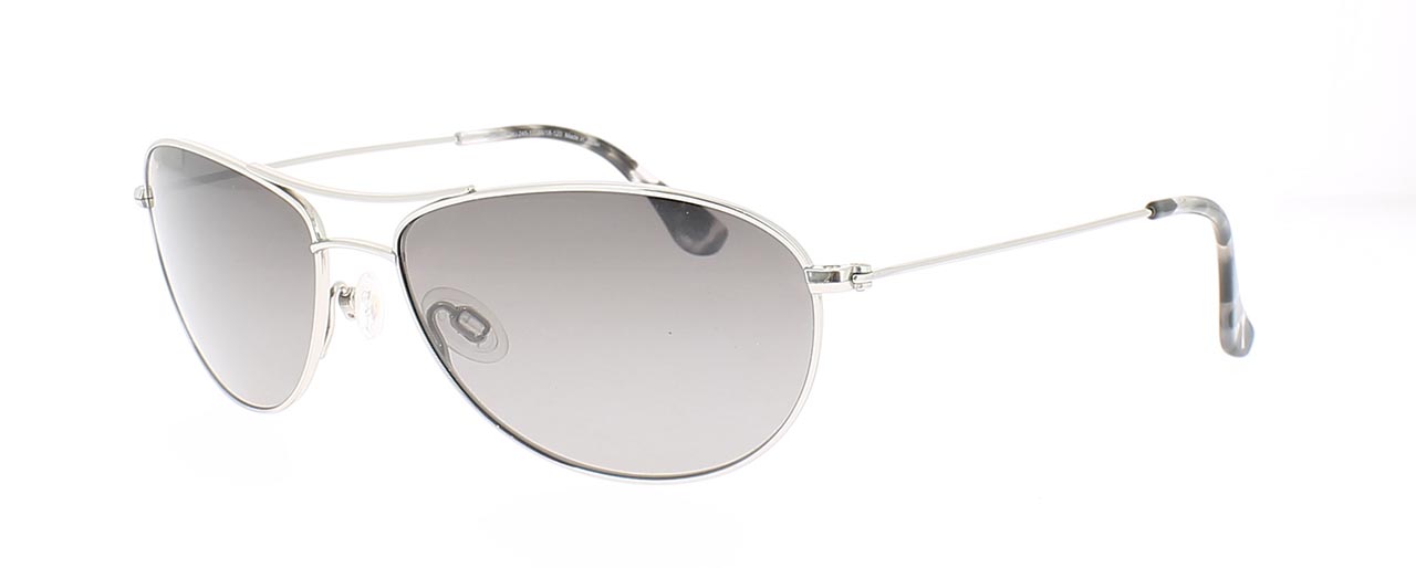 Paire de lunettes de soleil Maui-jim Gs245 couleur gris - Côté à angle - Doyle