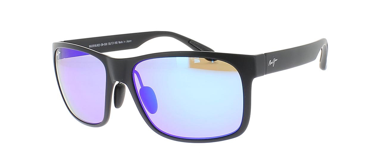 Paire de lunettes de soleil Maui-jim B432 couleur noir - Côté à angle - Doyle