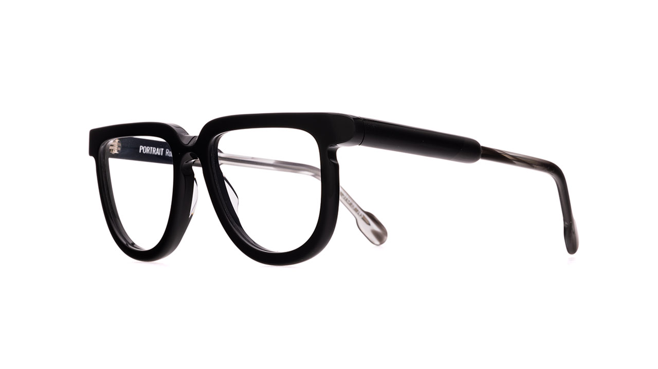 Paire de lunettes de vue Portrait Robert couleur noir - Côté à angle - Doyle
