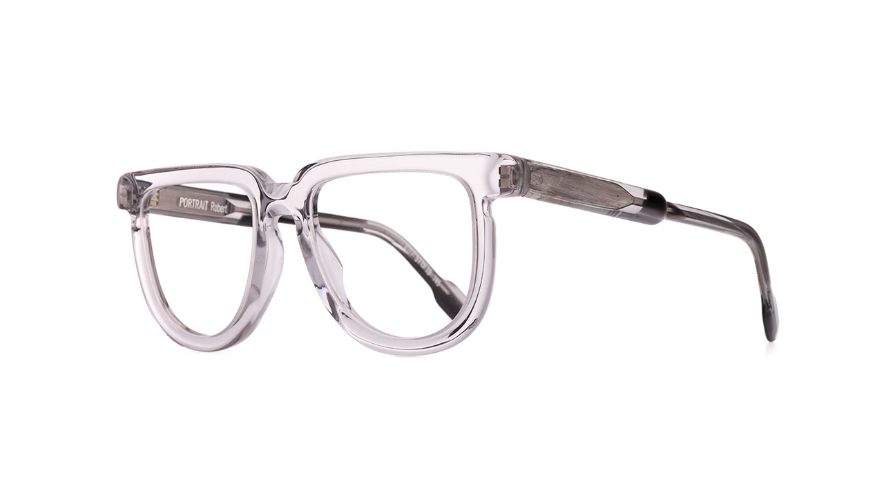 Paire de lunettes de vue Portrait Robert couleur gris - Côté à angle - Doyle