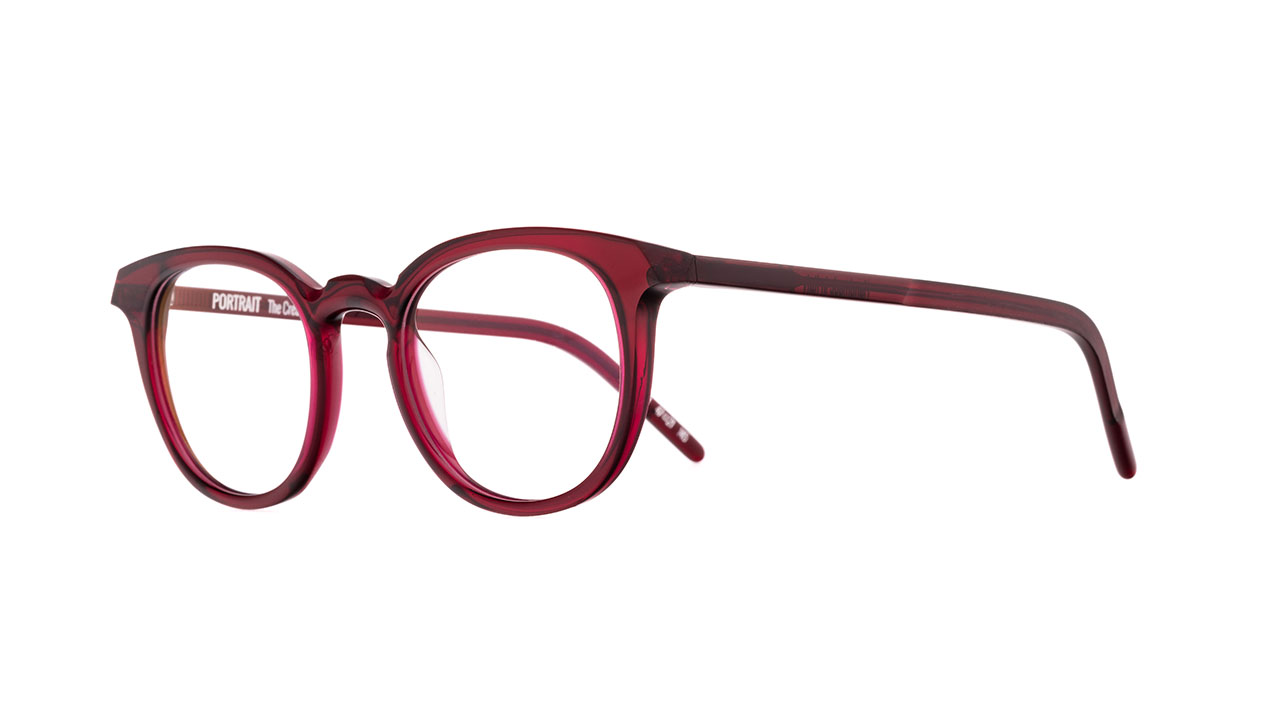 Paire de lunettes de vue Portrait The creator couleur rouge - Côté à angle - Doyle