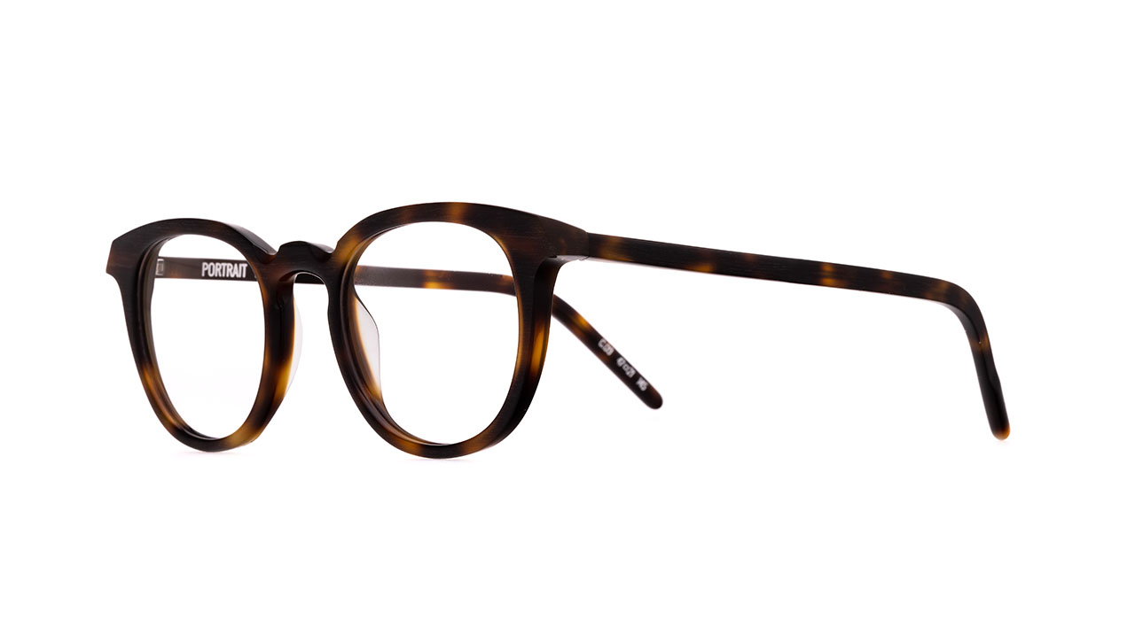 Paire de lunettes de vue Portrait The creator couleur havane - Côté à angle - Doyle