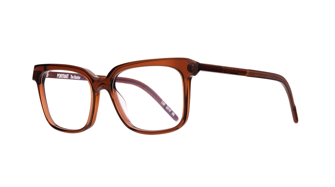 Paire de lunettes de vue Portrait The master couleur brun - Côté à angle - Doyle