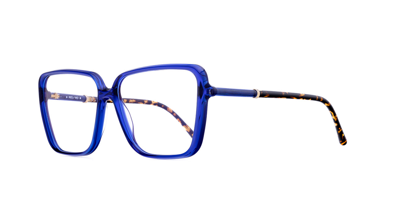 Paire de lunettes de vue Res-rei Match couleur bleu - Côté à angle - Doyle