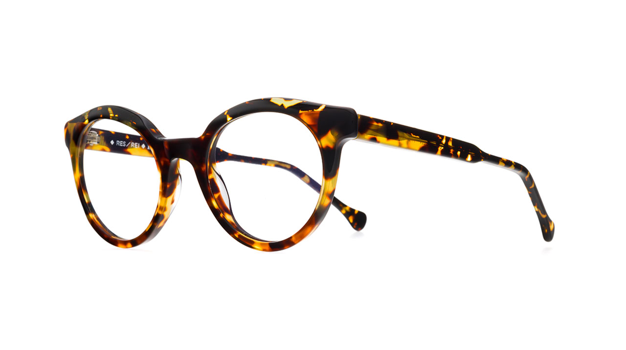 Paire de lunettes de vue Res-rei Queen couleur havane - Côté à angle - Doyle