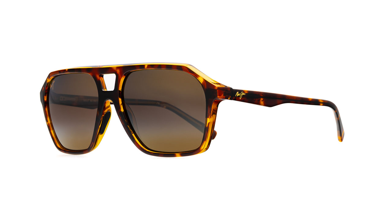 Paire de lunettes de soleil Maui-jim H880 couleur brun - Côté à angle - Doyle