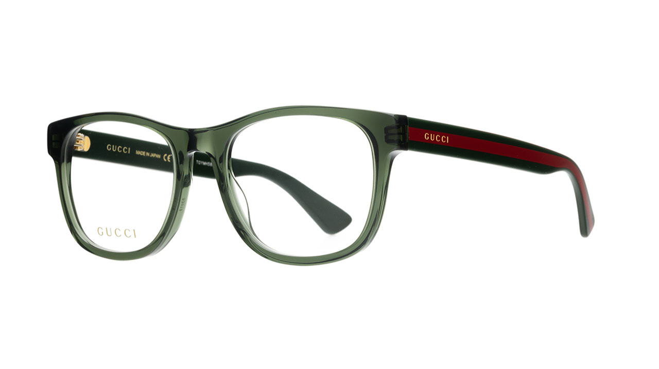 Paire de lunettes de vue Gucci Gg0004on couleur vert - Côté à angle - Doyle