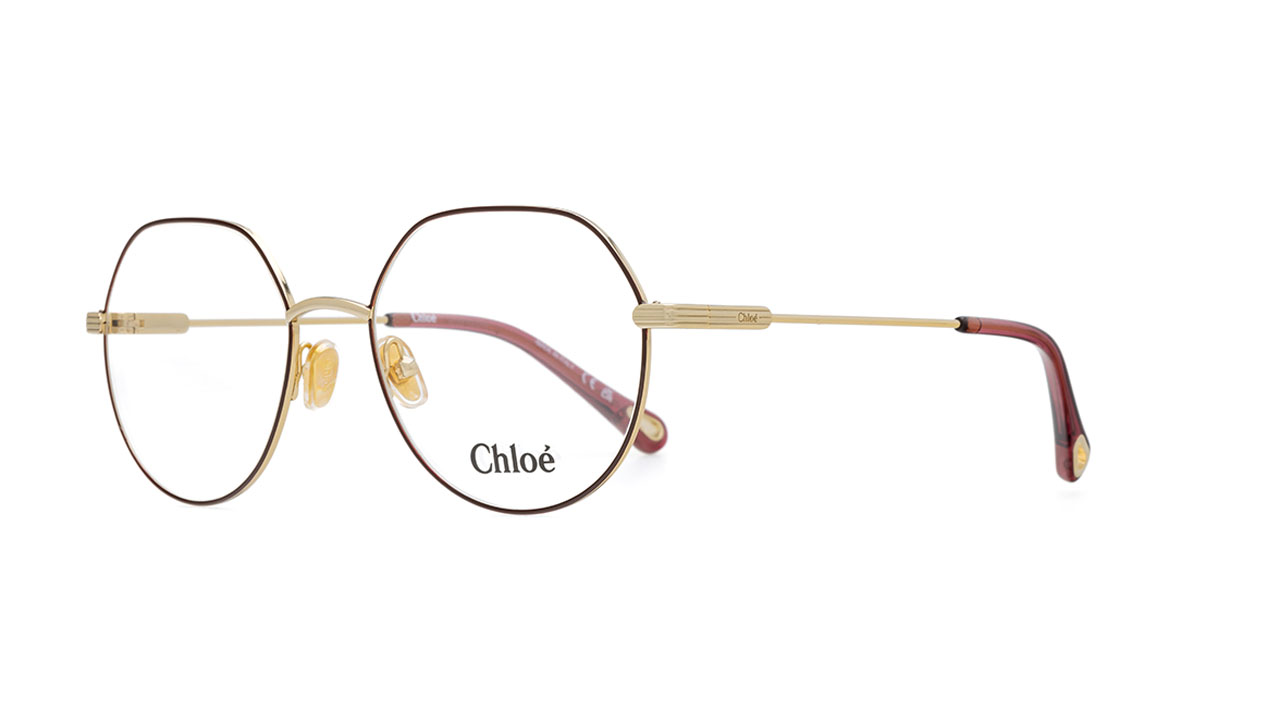 Paire de lunettes de vue Chloe Ch0137o couleur or - Côté à angle - Doyle