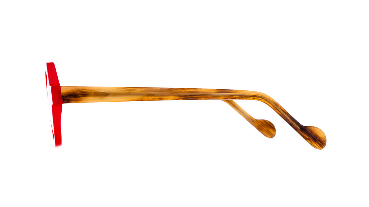 Paire de lunettes de vue Naoned Louaneg couleur rouge - Côté droit - Doyle