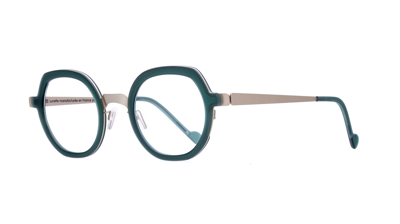 Paire de lunettes de vue Naoned Langoz couleur vert - Côté à angle - Doyle