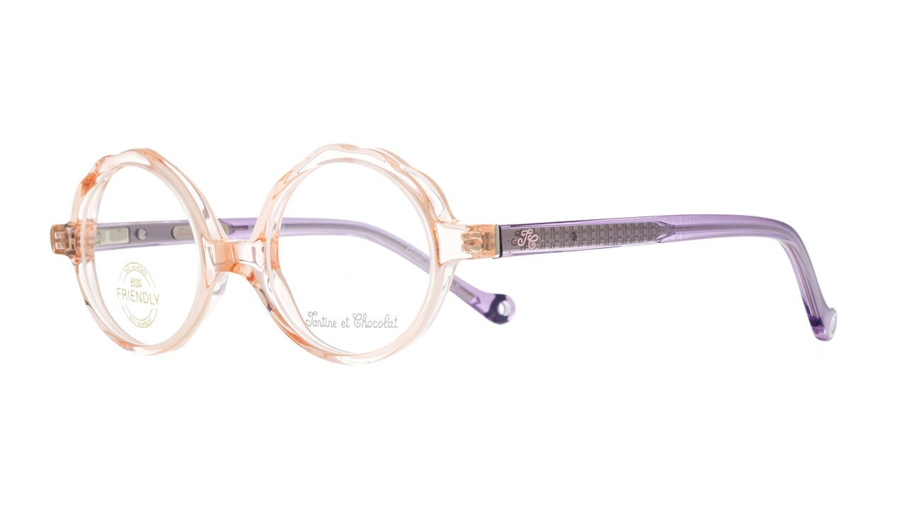 Paire de lunettes de vue Tartine-et-chocolat Tcaa389 couleur rose - Côté à angle - Doyle
