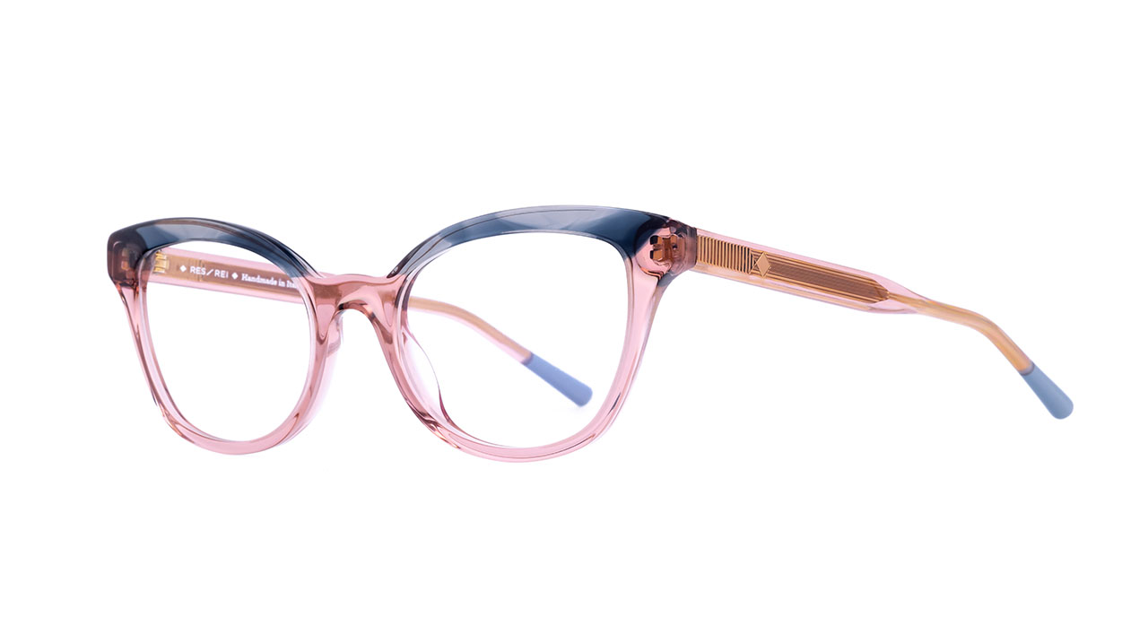 Paire de lunettes de vue Res-rei Agatea couleur rose - Côté à angle - Doyle