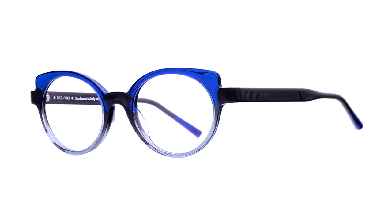 Paire de lunettes de vue Res-rei Azalea couleur bleu - Côté à angle - Doyle