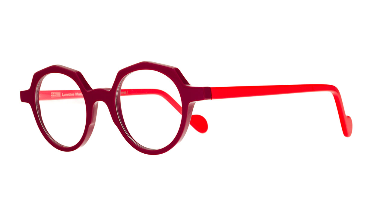 Paire de lunettes de vue Naoned Ezieg couleur rose - Côté à angle - Doyle