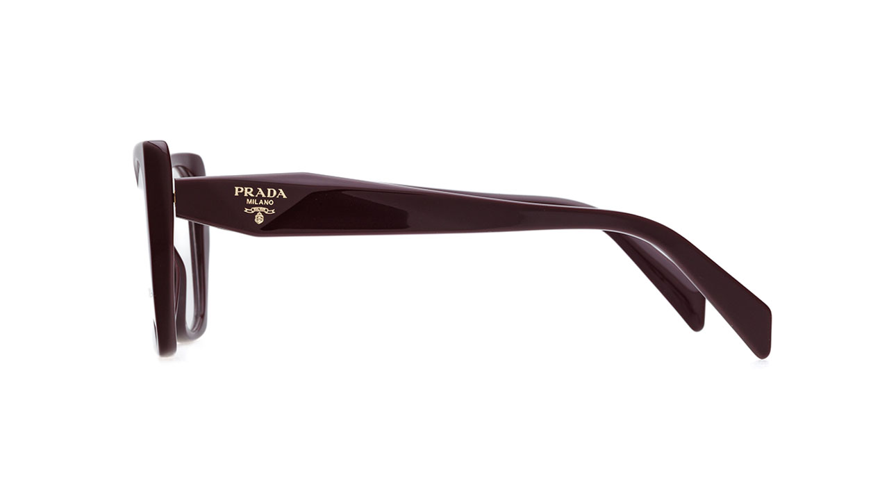 Paire de lunettes de vue Prada Pr18w couleur bordeaux - Côté droit - Doyle