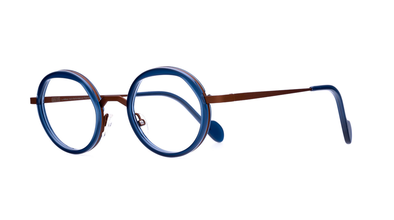 Paire de lunettes de vue Naoned Leoz couleur bleu - Côté à angle - Doyle
