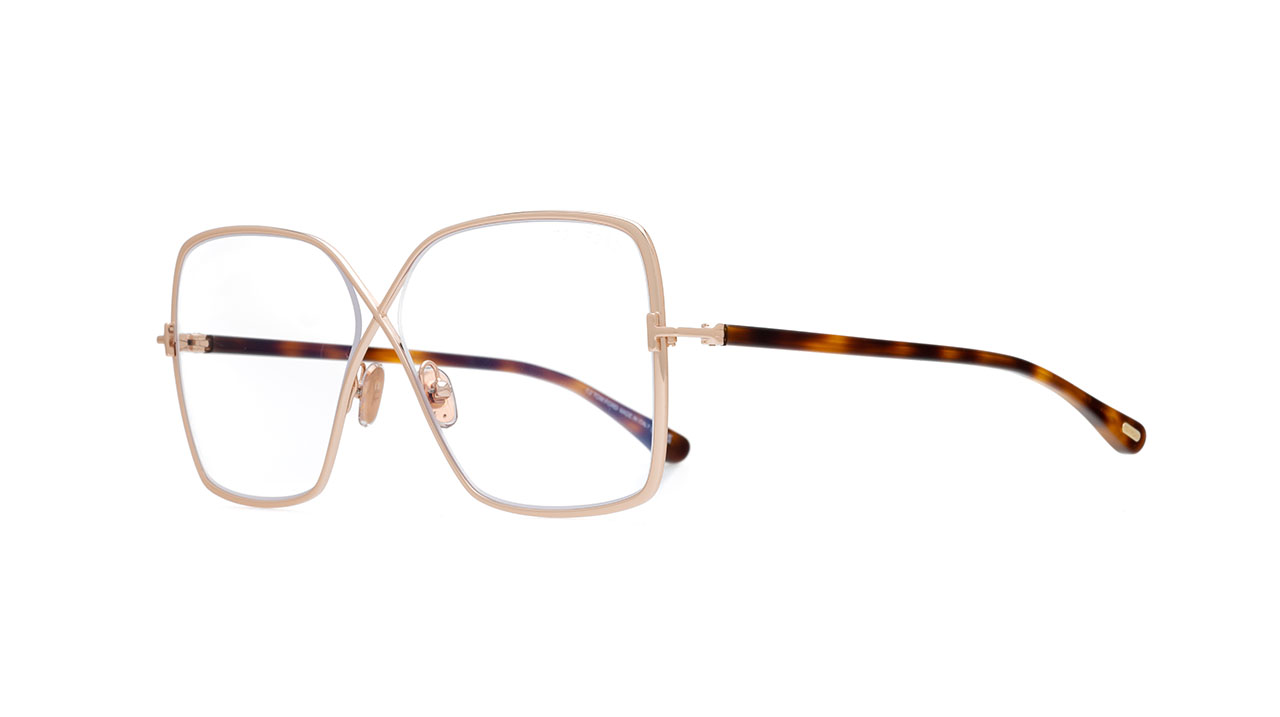 Paire de lunettes de vue Tom-ford Tf5841-b couleur or - Côté à angle - Doyle