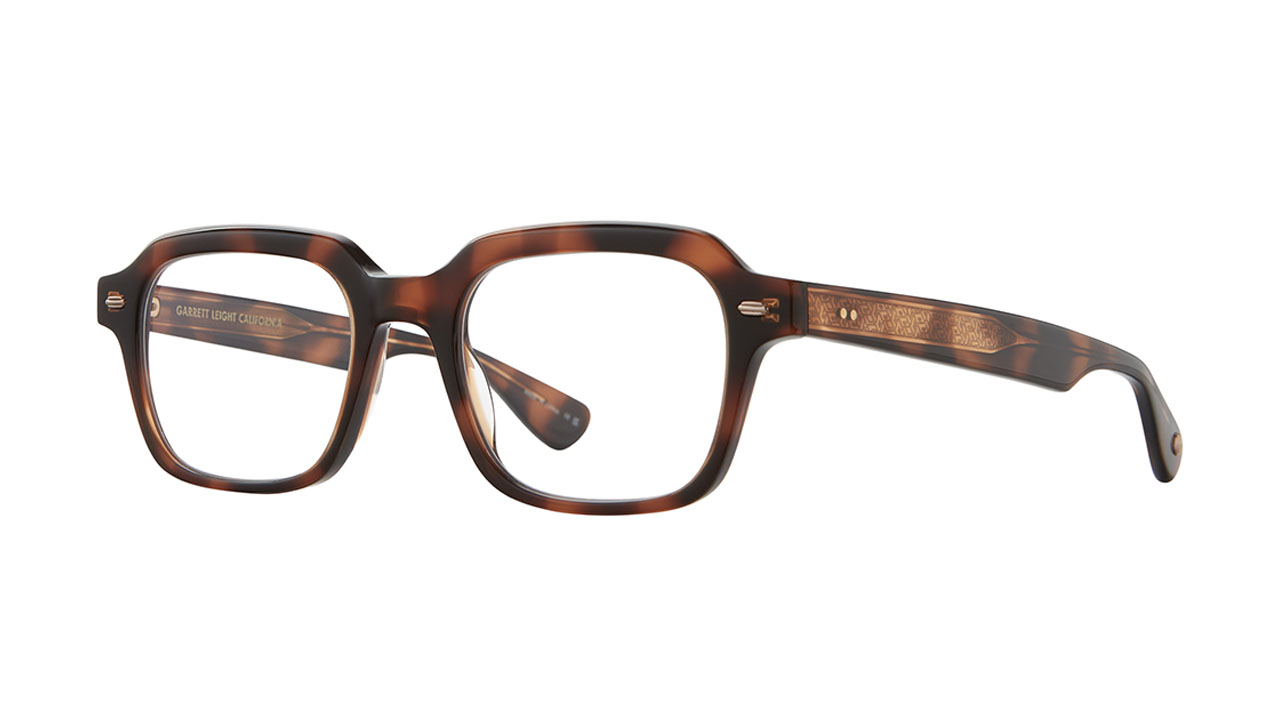 Paire de lunettes de vue Garrett-leight Og freddy p couleur havane - Côté à angle - Doyle
