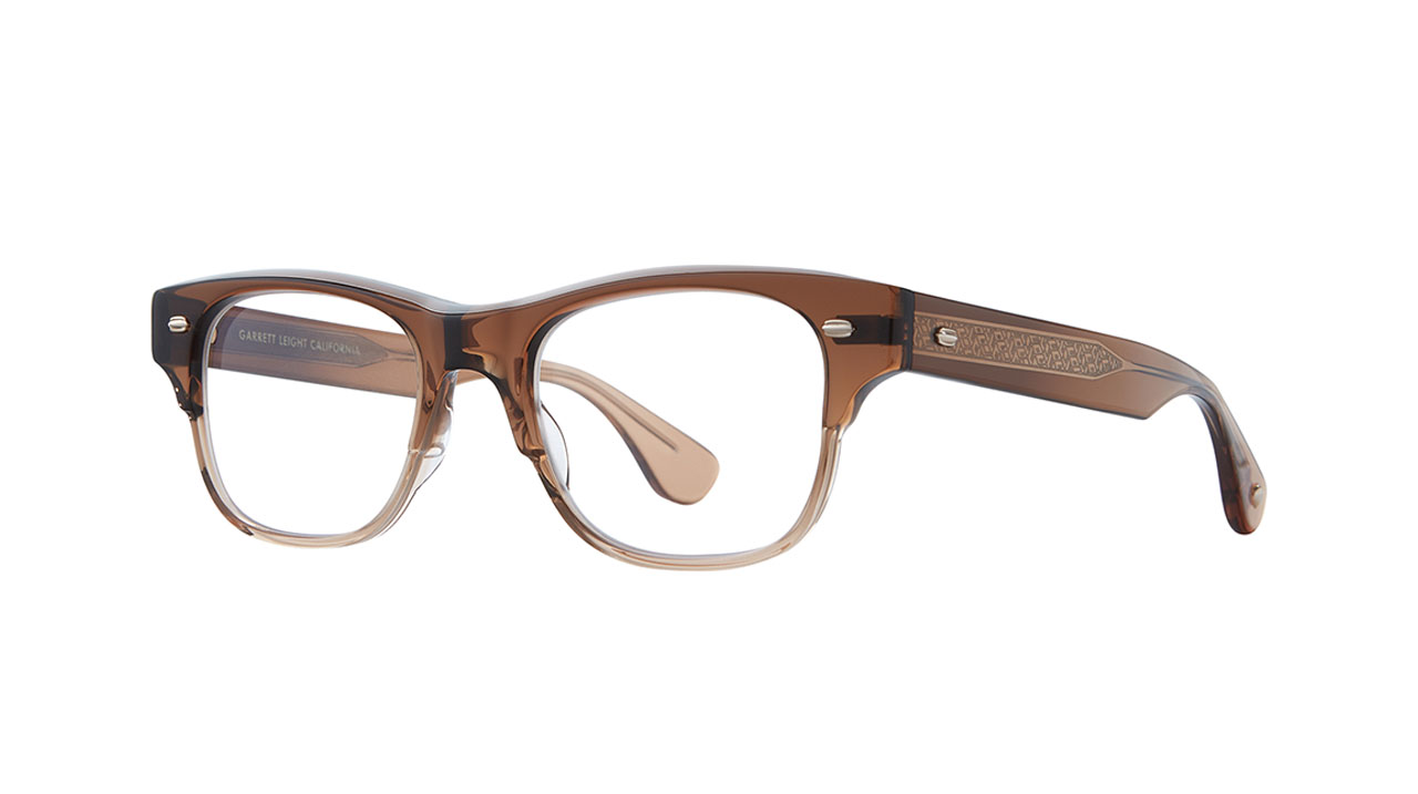 Paire de lunettes de vue Garrett-leight Rodriguez couleur brun - Côté à angle - Doyle