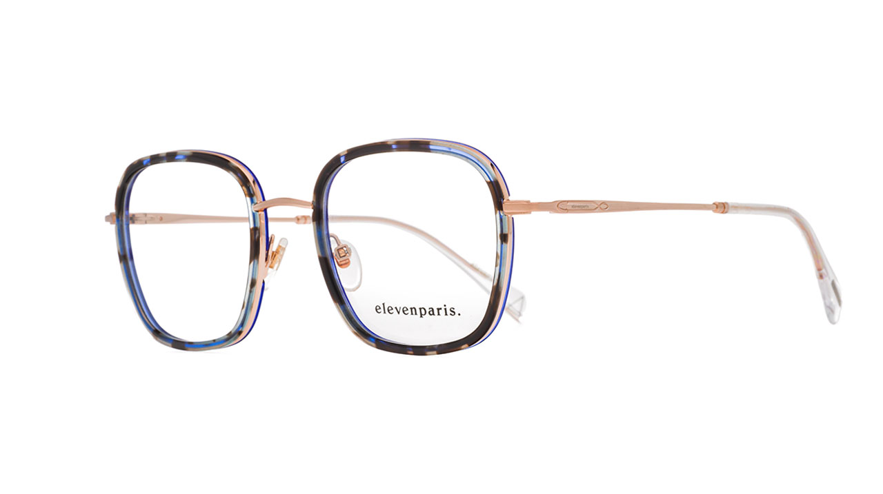 Paire de lunettes de vue Elevenparis Epam038 couleur bleu - Côté à angle - Doyle