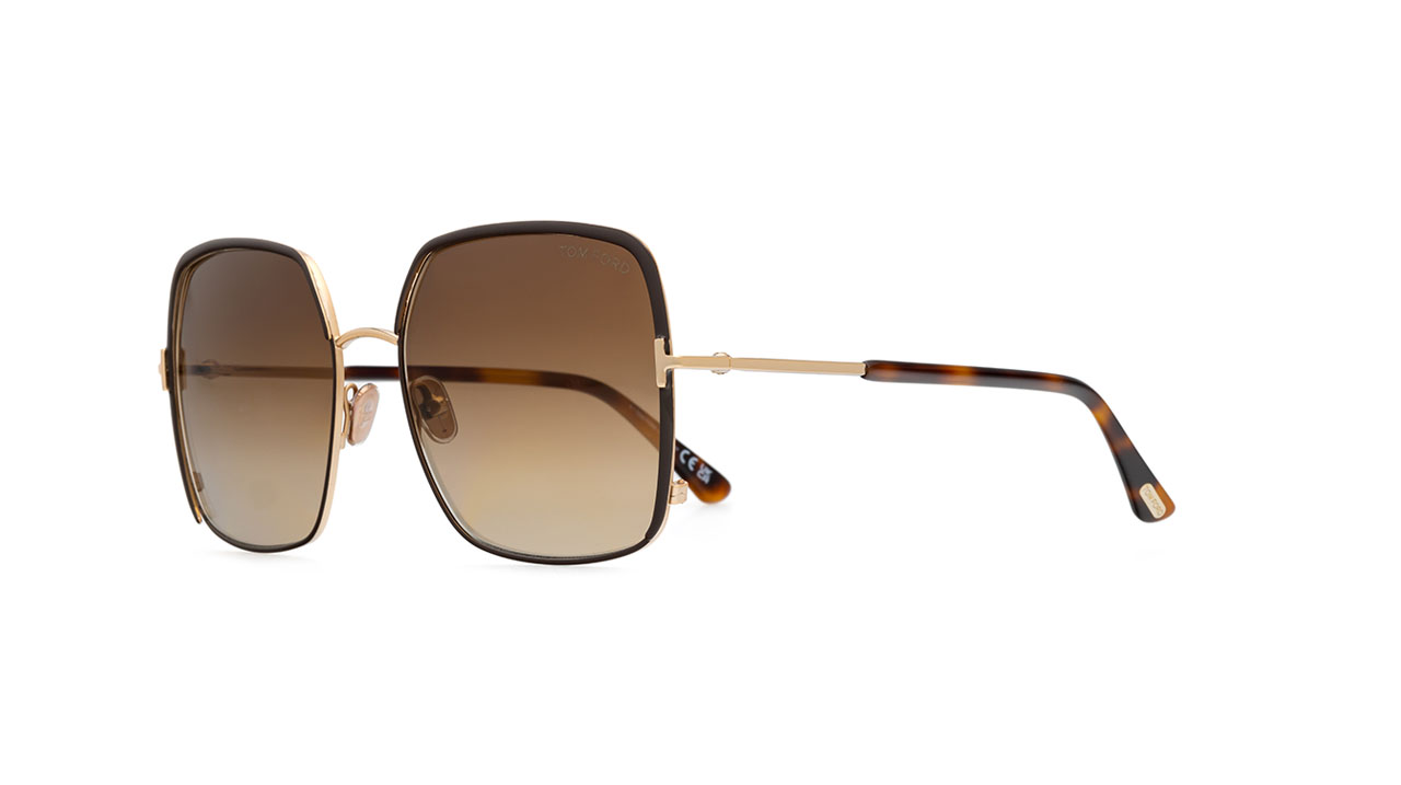 Paire de lunettes de soleil Tom-ford Tf1006 /s couleur brun - Côté à angle - Doyle