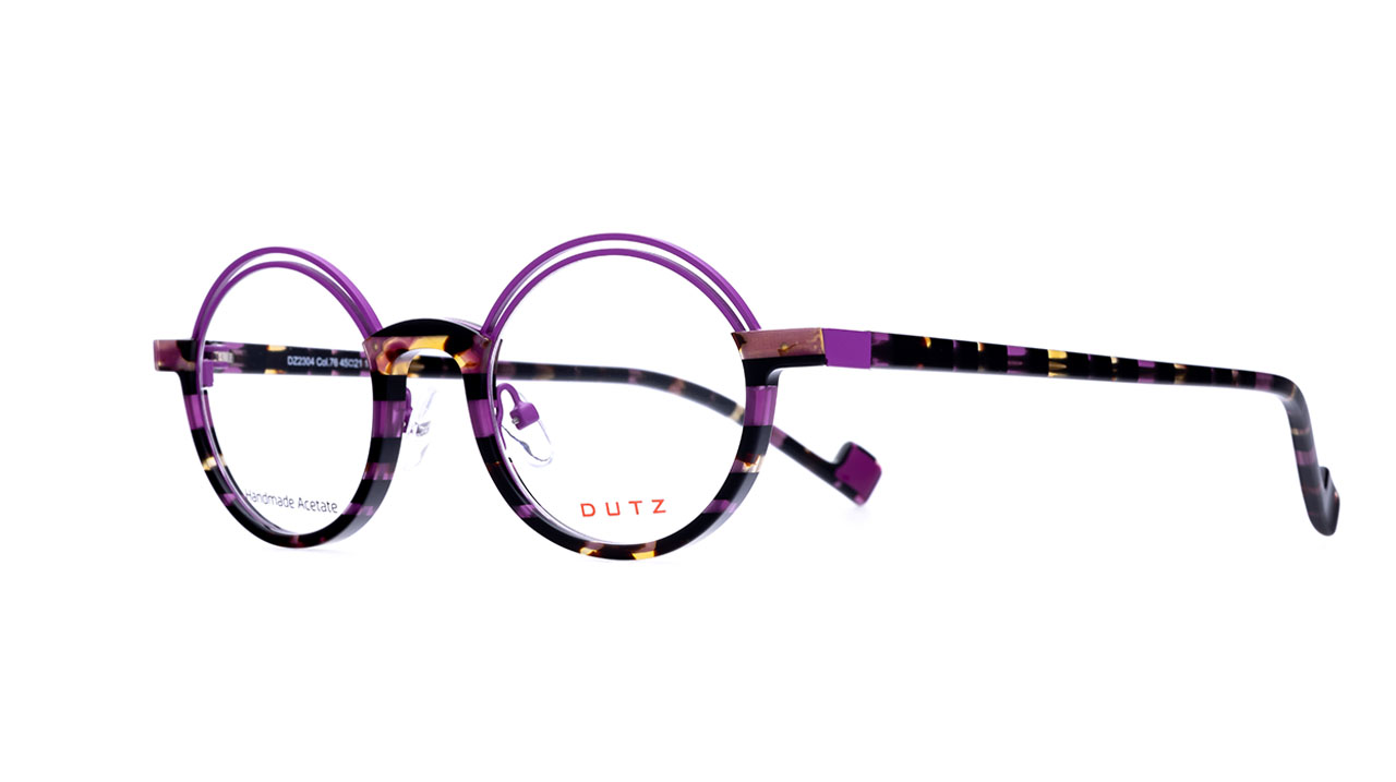 Paire de lunettes de vue Dutz Dz2304 couleur mauve - Côté à angle - Doyle