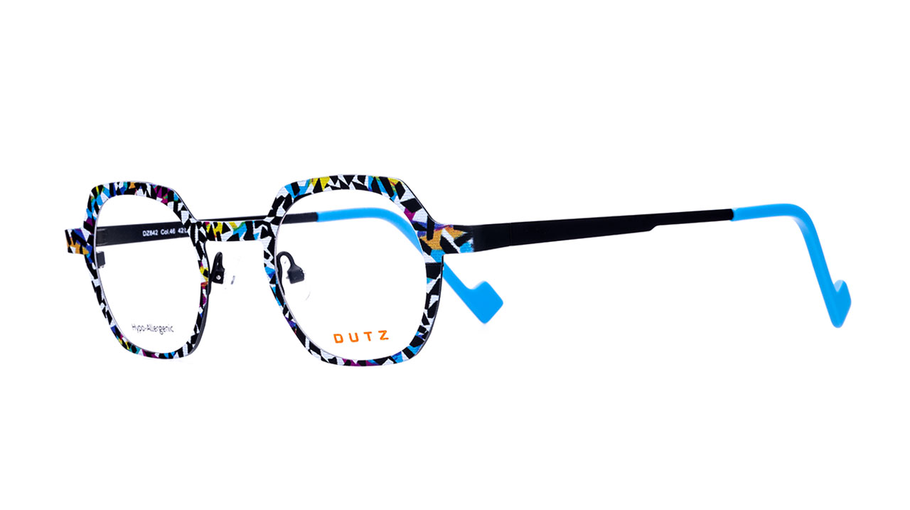 Paire de lunettes de vue Dutz Dz842 couleur noir - Côté à angle - Doyle