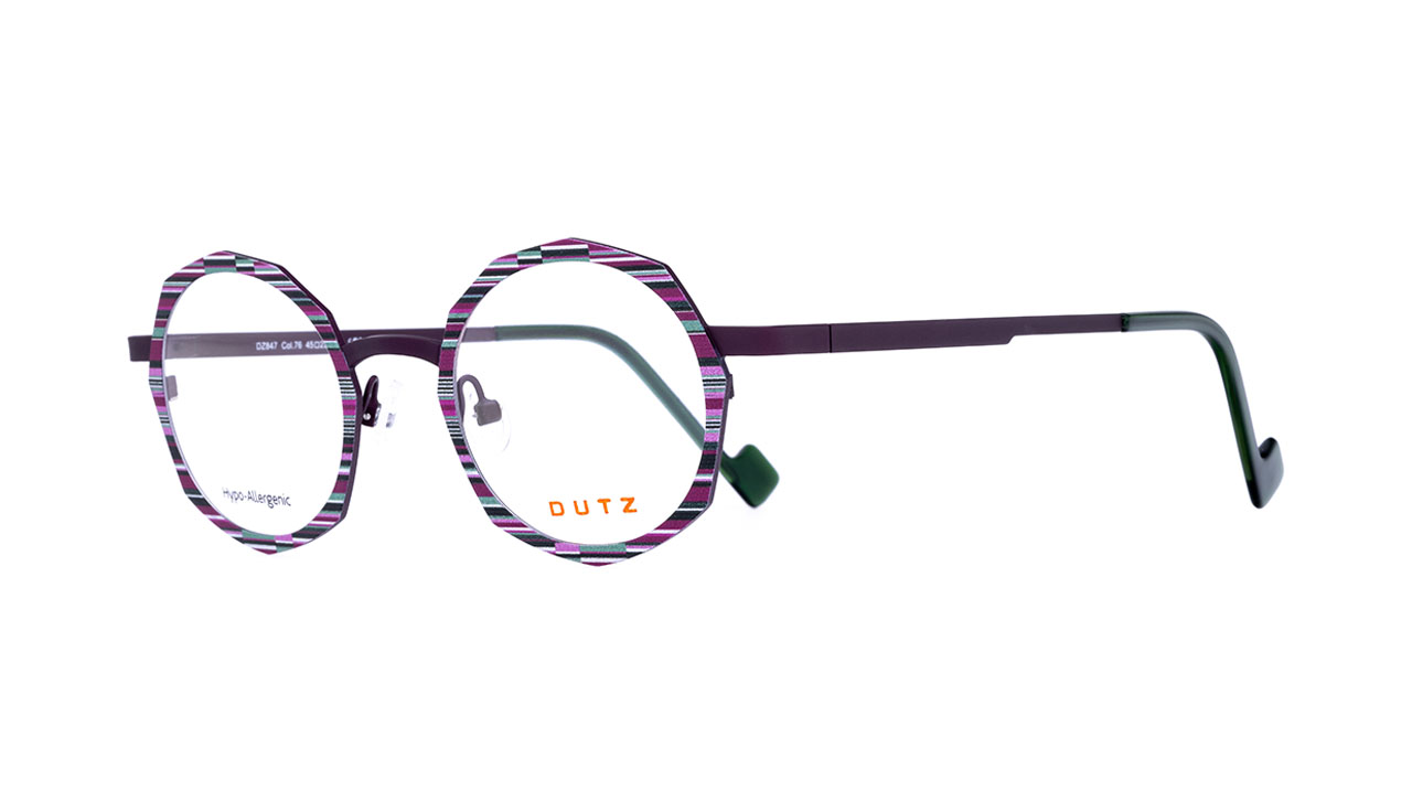 Paire de lunettes de vue Dutz Dz847 couleur brun - Côté à angle - Doyle