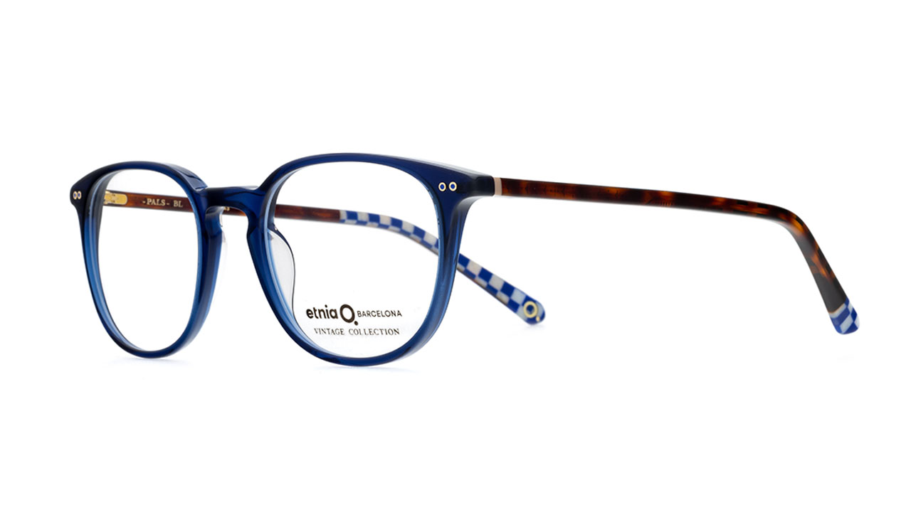 Paire de lunettes de vue Etnia-vintage Pals couleur bleu - Côté à angle - Doyle