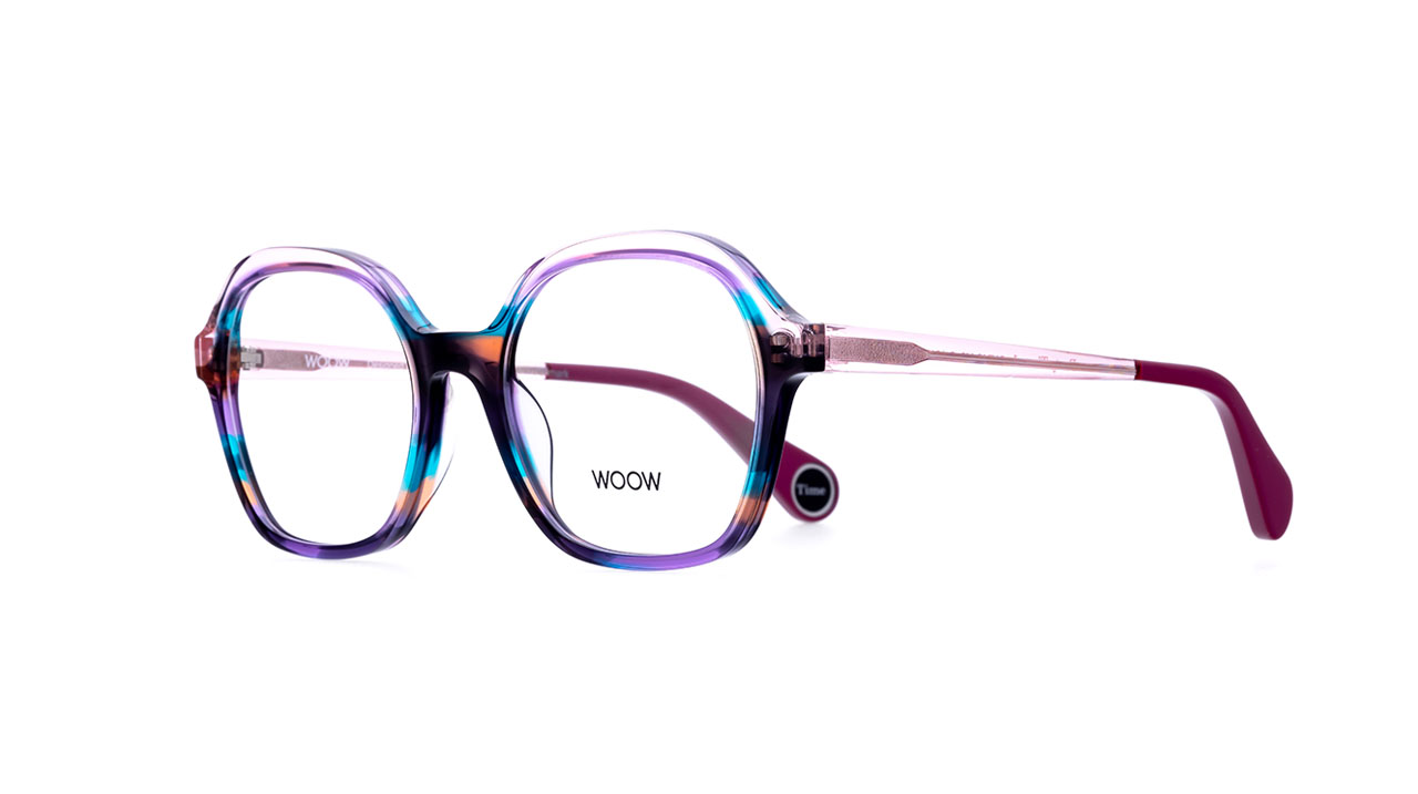 Paire de lunettes de vue Woow Party time 1 couleur mauve - Côté à angle - Doyle