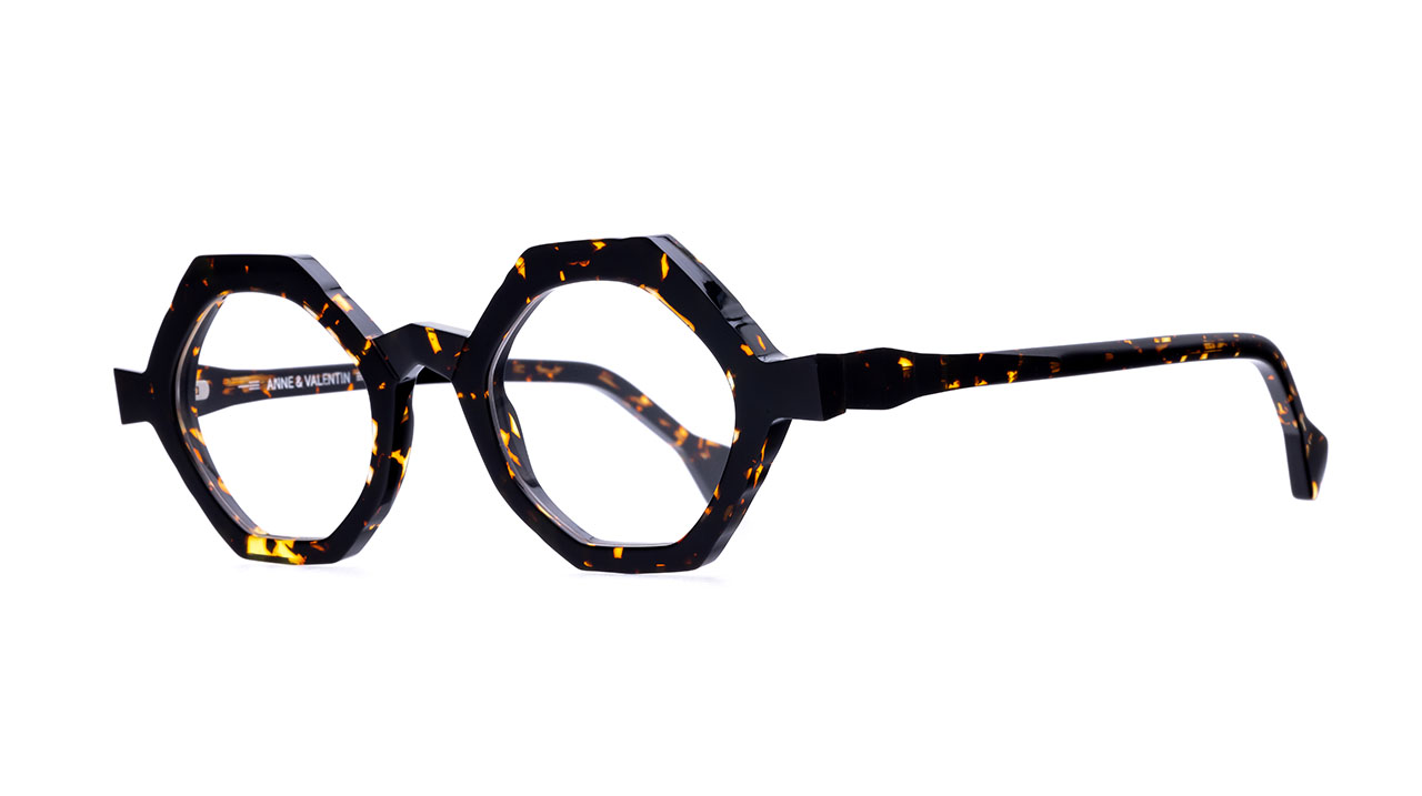 Paire de lunettes de vue Anne-et-valentin Etude 2 couleur brun - Côté à angle - Doyle