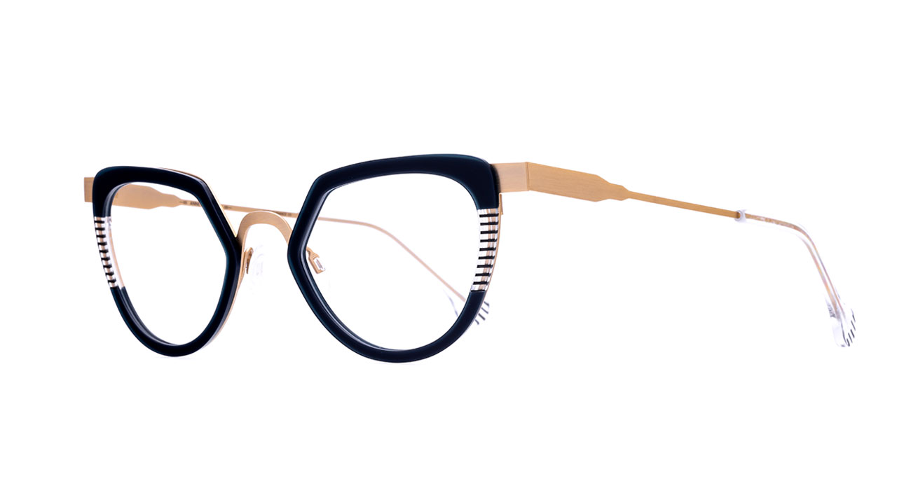 Paire de lunettes de vue Anne-et-valentin Figari couleur bleu - Côté à angle - Doyle