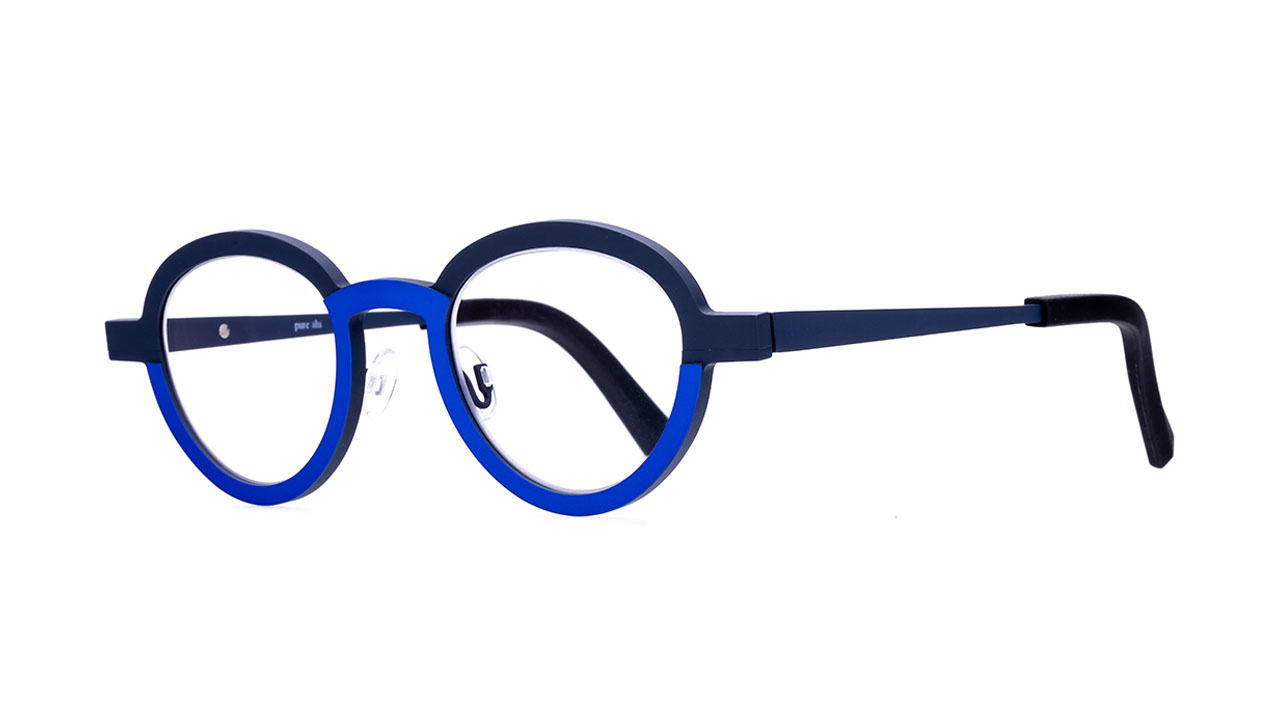 Paire de lunettes de vue Theo-eyewear Collins couleur bleu - Côté à angle - Doyle