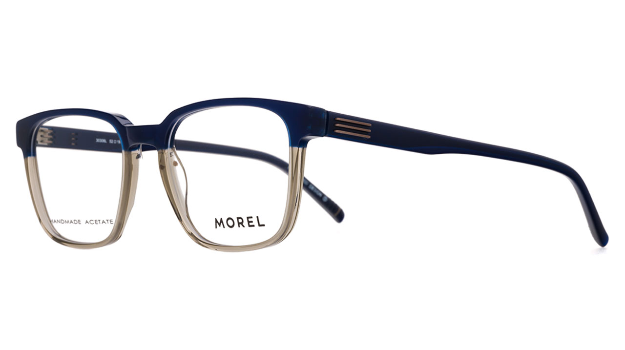Paire de lunettes de vue Lightec 30306l couleur bleu - Côté à angle - Doyle