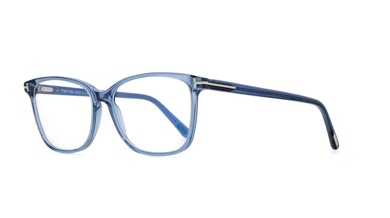 Paire de lunettes de vue Tom-ford Tf5842-b couleur marine - Côté à angle - Doyle