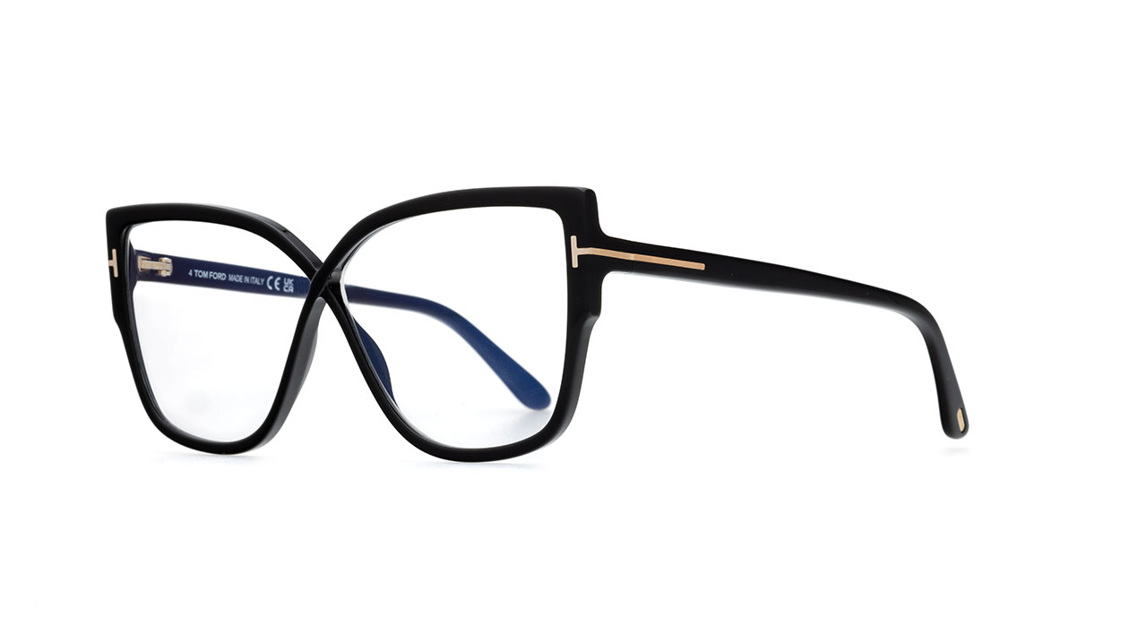 Paire de lunettes de vue Tom-ford Tf5828-b couleur noir - Côté à angle - Doyle