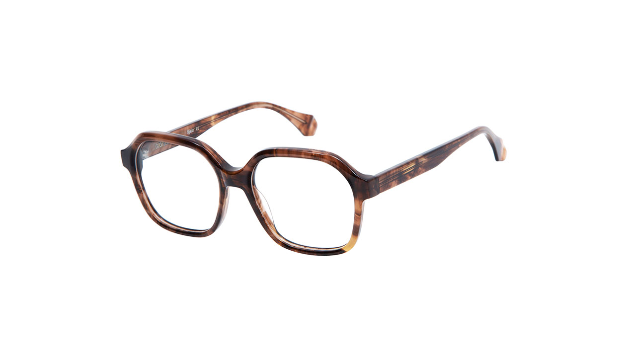 Paire de lunettes de vue Gigi-studio Federica couleur brun - Côté à angle - Doyle