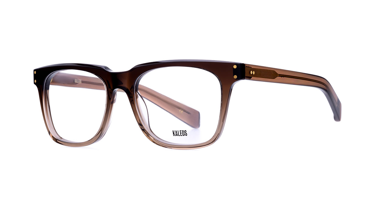 Paire de lunettes de vue Kaleos Soprano big couleur brun - Côté à angle - Doyle