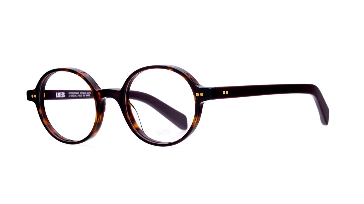 Paire de lunettes de vue Kaleos Legat couleur brun - Côté à angle - Doyle