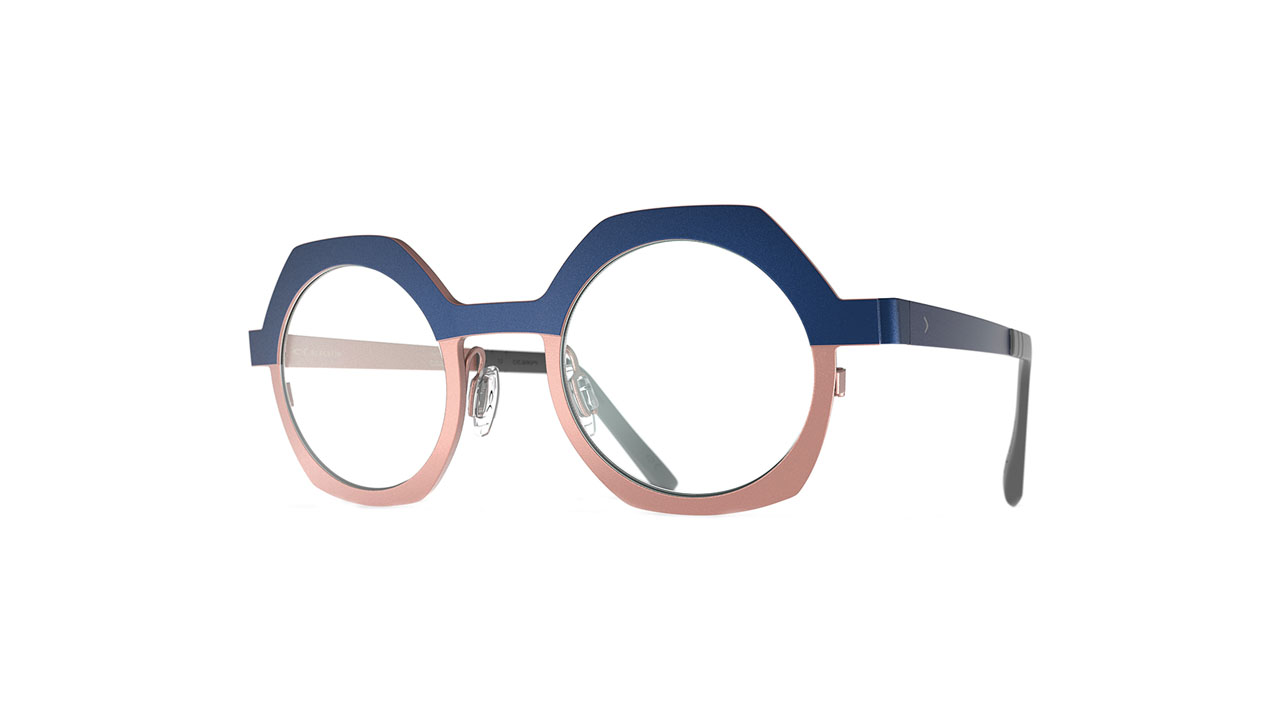 Paire de lunettes de vue Blackfin Bf1009 waterville couleur bleu - Côté à angle - Doyle