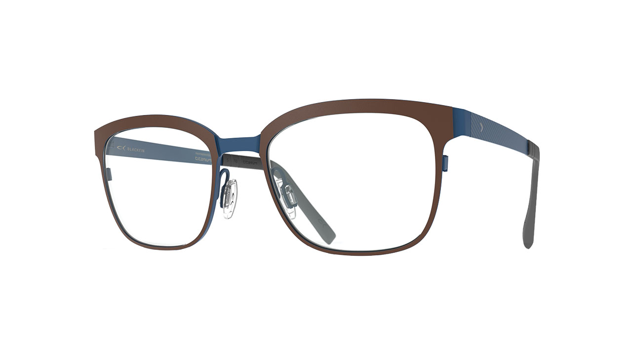 Paire de lunettes de vue Blackfin Bf1014 dawson couleur brun - Côté à angle - Doyle