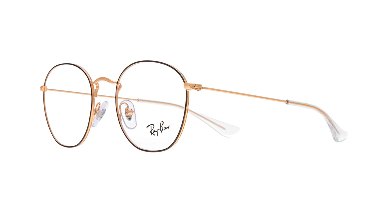 Paire de lunettes de vue Ray-ban Ry9572v couleur noir or - Côté à angle - Doyle