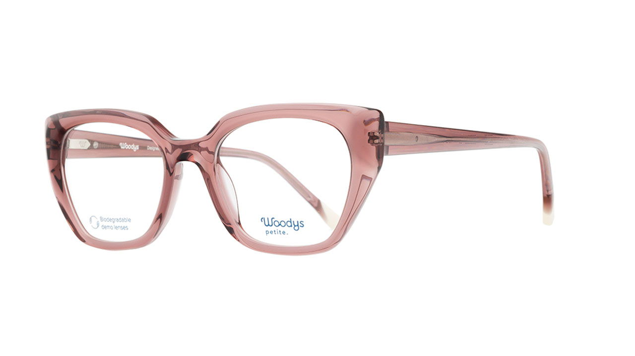 Paire de lunettes de vue Woodys-petite Bozzelli couleur rose - Côté à angle - Doyle