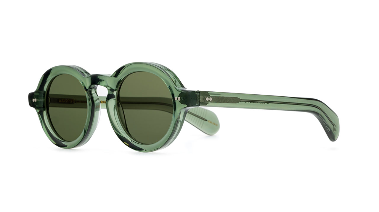 Paire de lunettes de soleil Moscot Foygel /s couleur vert - Côté à angle - Doyle