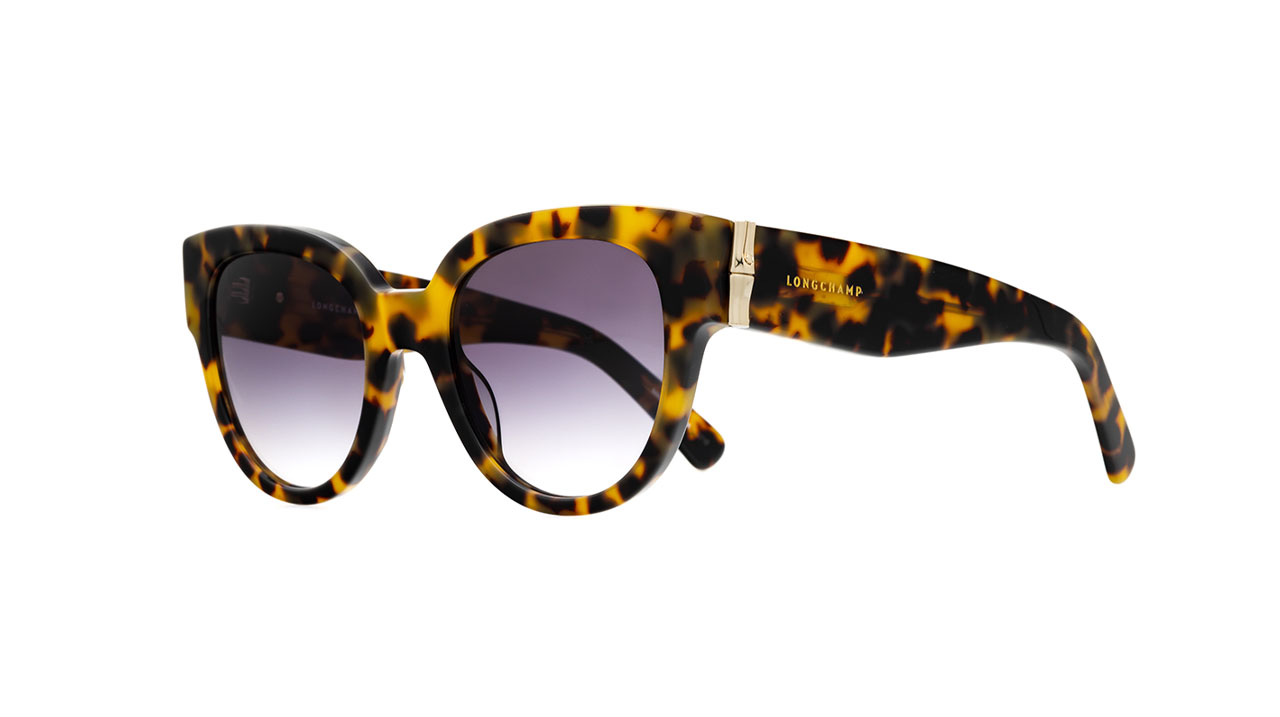 Paire de lunettes de soleil Longchamp Lo733s couleur noir - Côté à angle - Doyle