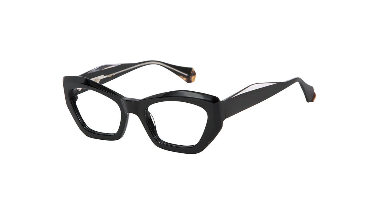 Paire de lunettes de vue Gigi-studio Kira couleur noir - Côté à angle - Doyle