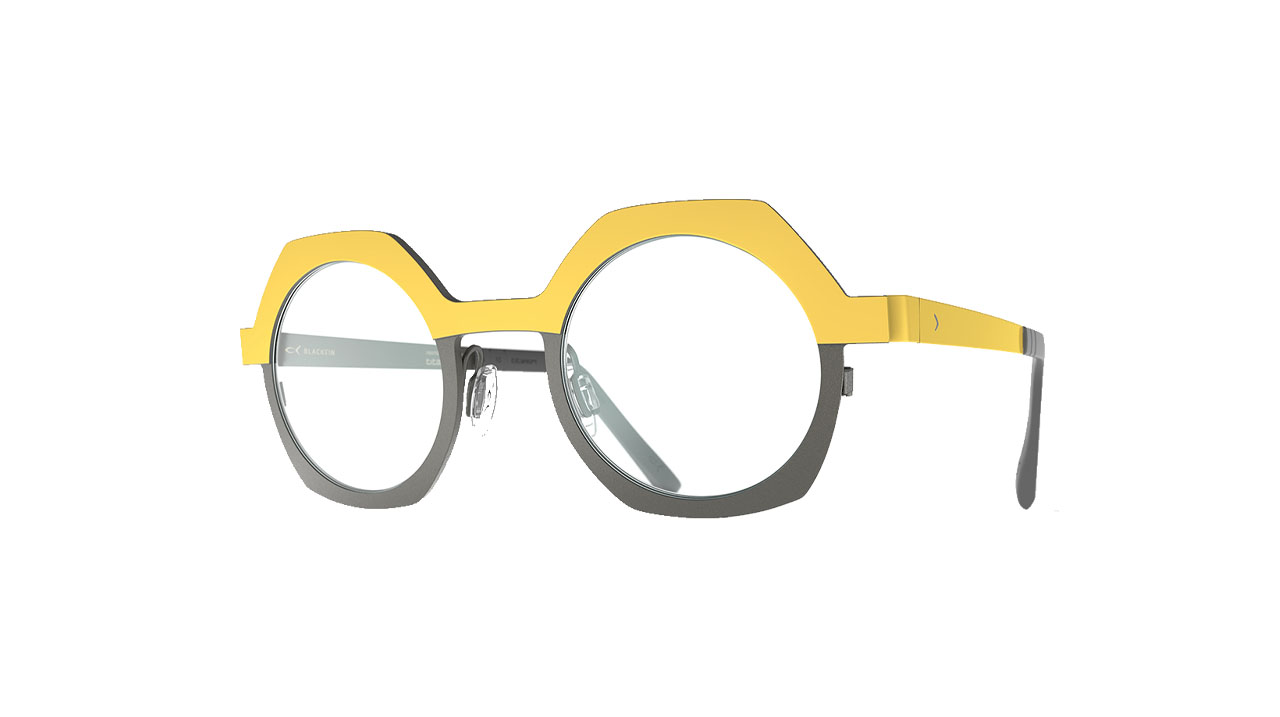 Paire de lunettes de vue Blackfin Bf1009 waterville couleur jaune - Côté à angle - Doyle