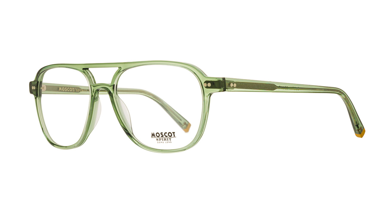 Paire de lunettes de vue Moscot Bjorn couleur vert - Côté à angle - Doyle