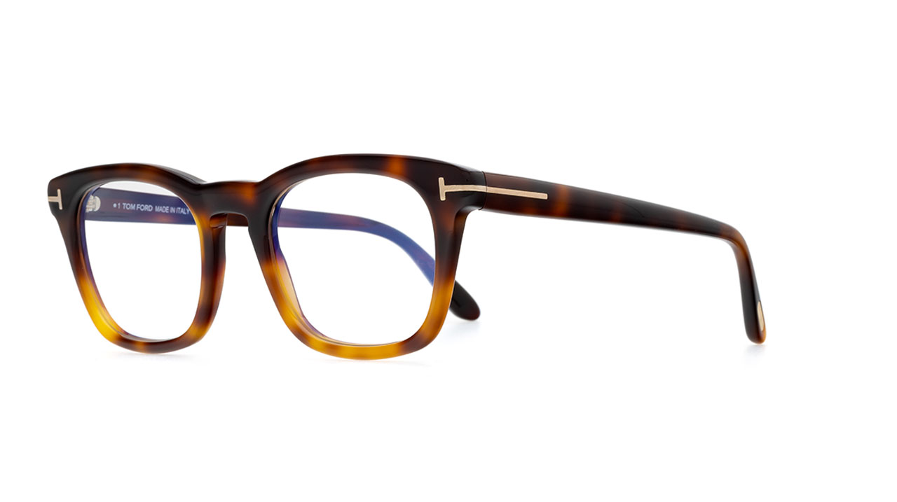 Paire de lunettes de vue Tom-ford Tf5870-b couleur brun - Côté à angle - Doyle